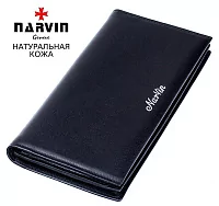 Бумажник 9655-Palermo Black/Red натуральная кожа Narvin