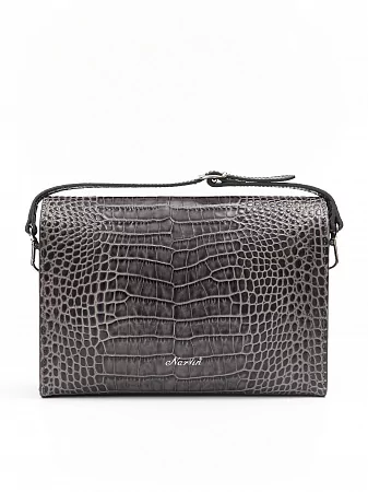 Сумка 9811-Croco Grey натуральная кожа Narvin