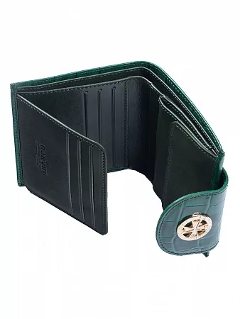 Кошелек женский 9582-Croco Green натуральная кожа Narvin