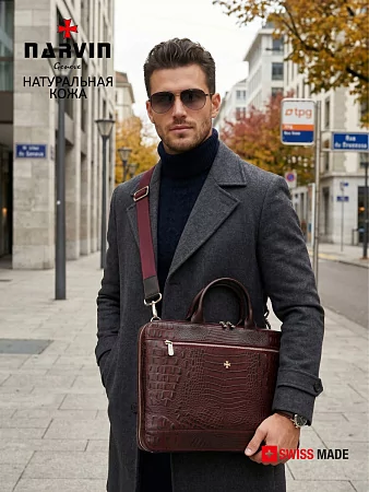Портфель-сумка 9743-Bambino Burgundy натуральная кожа