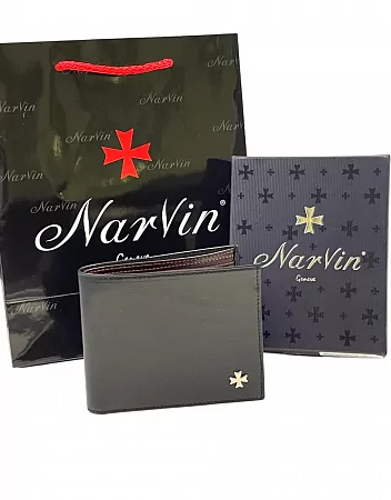  Портмоне 9692-Vegetta  Black натуральная кожа Narvin из натуральной кожи 
