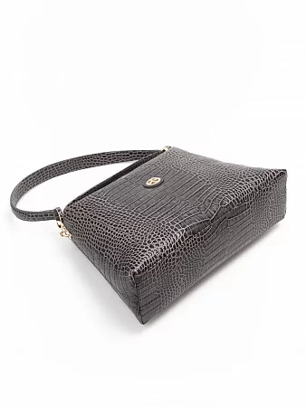 Сумка 9807-Croco Grey натуральная кожа Narvin