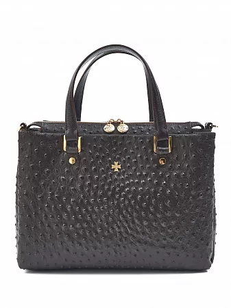 Сумка 9804-Ostrich Brown натуральная кожа Narvin