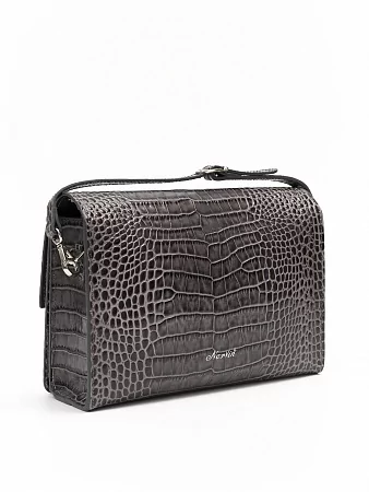 Сумка 9811-Croco Grey натуральная кожа Narvin