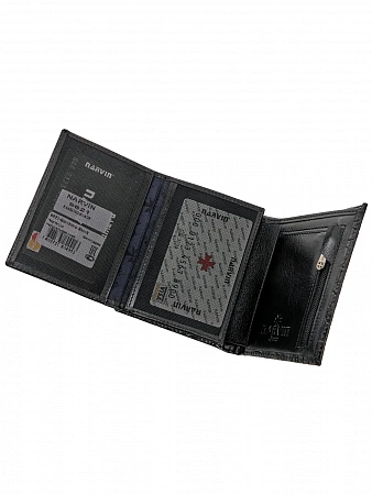  Кошелек портмоне 9621-Bambino Black натуральная кожа Narvin из натуральной кожи 