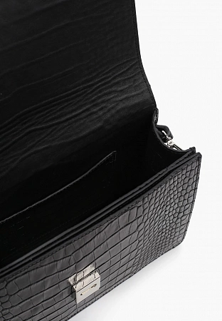 Сумка 9811-Croco Black натуральная кожа Narvin