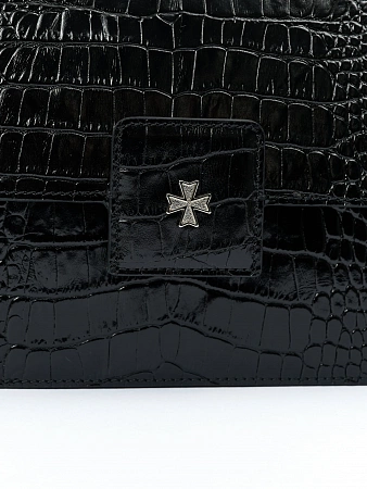 Сумка 9811-Croco Black натуральная кожа Narvin