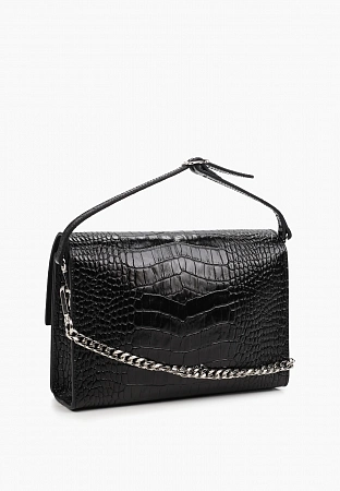 Сумка 9811-Croco Black натуральная кожа Narvin