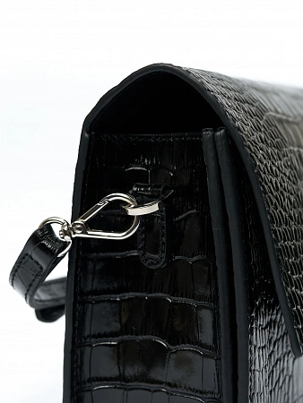 Сумка 9811-Croco Black натуральная кожа Narvin