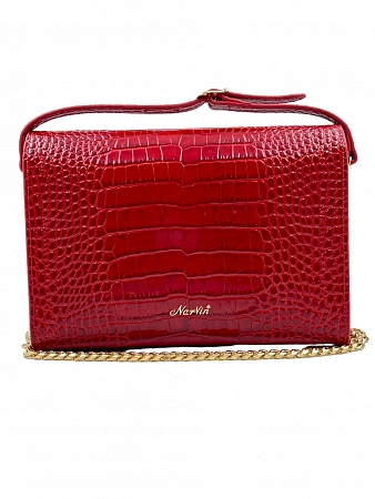 Сумка 9811-Croco Red натуральная кожа Narvin
