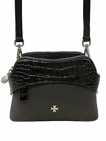 Сумка 9814-Polo Black / Croco натуральная кожа Narvin